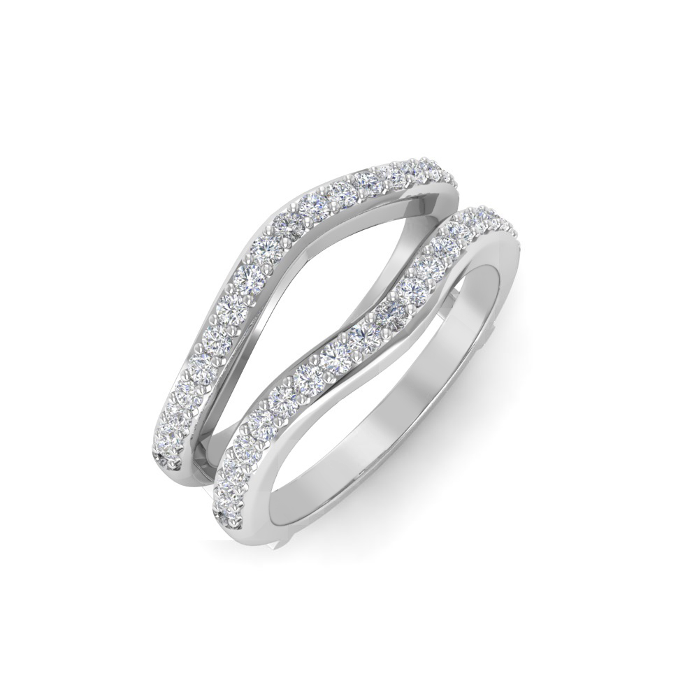 14k White Gold Ring Guard - Rg265 H