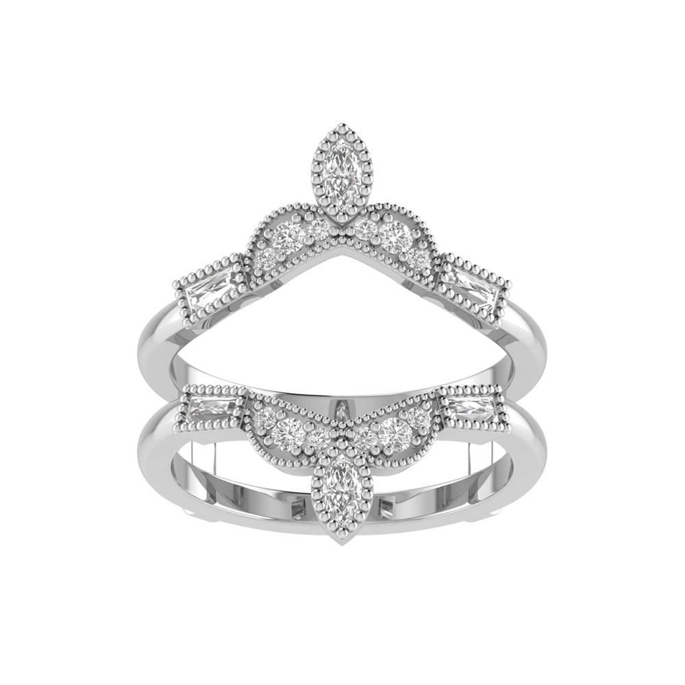 14K White Gold Tiara RING GUARD/ENHANCER - RG295/H