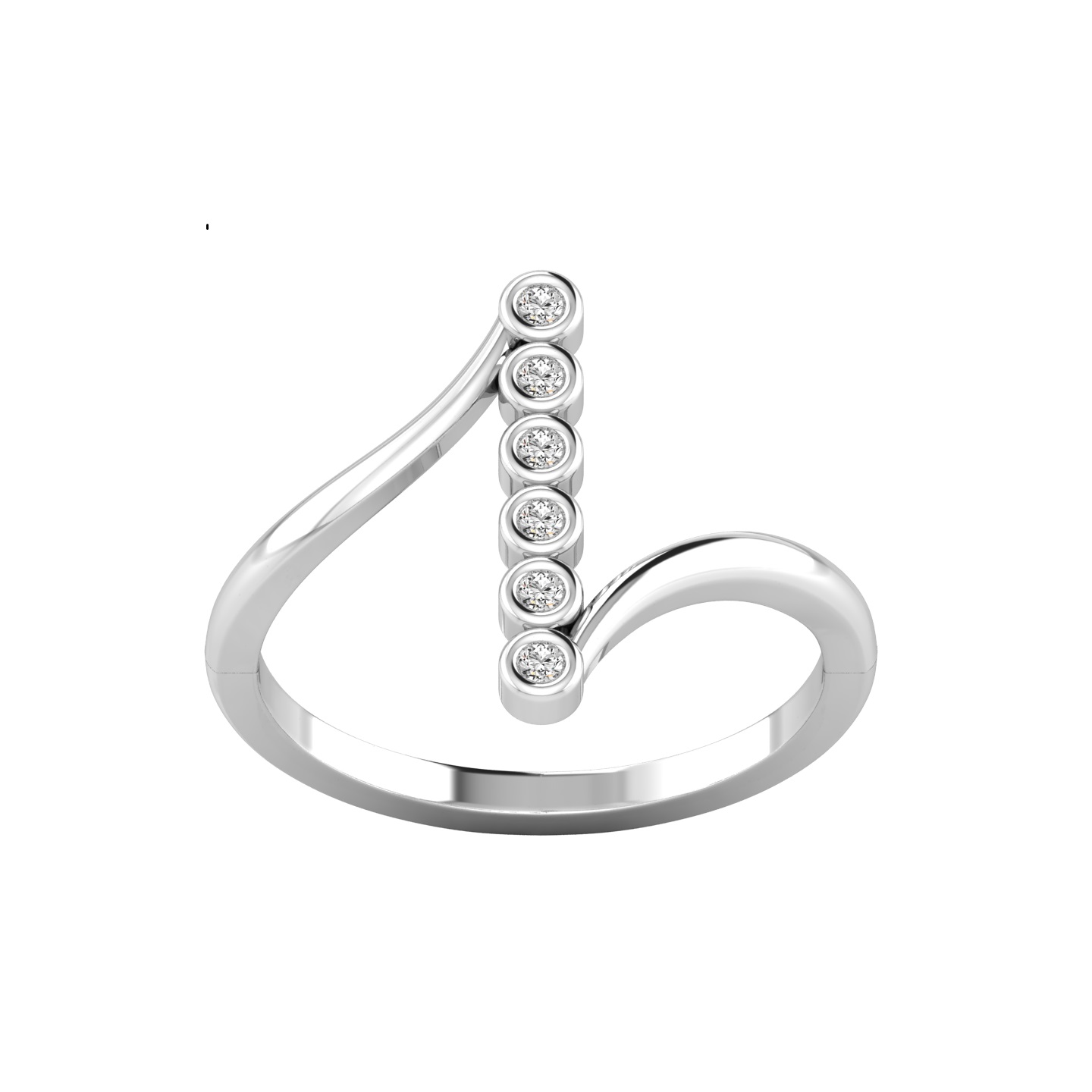 Vertical Six Stone Bezel Diamond Ring - WR2107/C