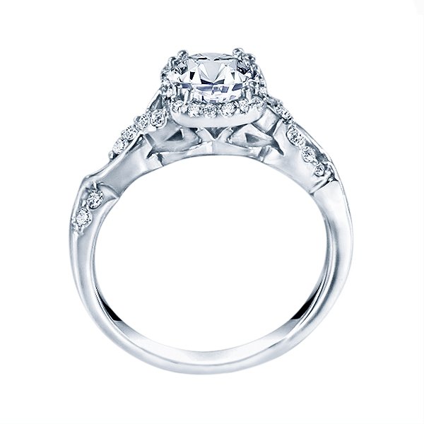 14k White Gold Rm1405 14k White Gold Round Cut Halo Diamond Infinity Engagement Ring Rm1405r E 1803