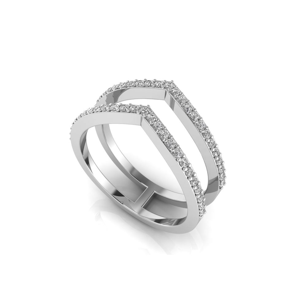 Chevron Twin Tiara Ring - Wr2024 E